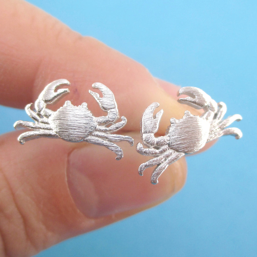Miniature Crab Shaped Sea Inspired Stud Earrings For Women