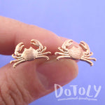 Miniature Crab Shaped Sea Inspired Stud Earrings in Rose Gold