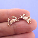 Miniature Crab Shaped Sea Inspired Stud Earrings in Rose Gold