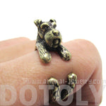 Miniature Schnauzer Dog Shaped Animal Wrap Ring in Brass | US Sizes 5 to 9 | DOTOLY