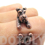 Miniature Schnauzer Dog Shaped Animal Wrap Ring in Copper | US Sizes 5 to 9 | DOTOLY
