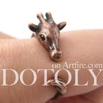 Mother Giraffe Animal Wrap Around Ring in Copper - Sizes 4 to 9 Available | DOTOLY