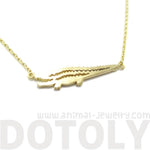 Minimal Crocodile Alligator Shaped Charm Necklace in Gold | DOTOLY | DOTOLY