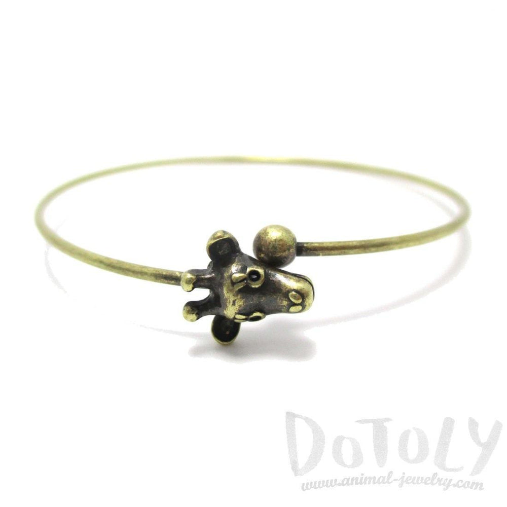 Minimal Giraffe Bangle Bracelet Cuff in Brass | Animal Jewelry | DOTOLY
