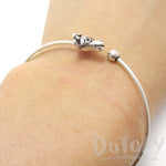 Minimal Giraffe Bangle Bracelet Cuff in Silver | Animal Jewelry | DOTOLY