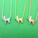 Minimal Llama Alpaca Shaped Silhouette Pendant Necklace | DOTOLY