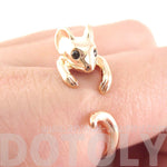 Mouse Shaped Animal Wrap Around Ring in Shiny Copper | US Sizes 4 to 9 | DOTOLY