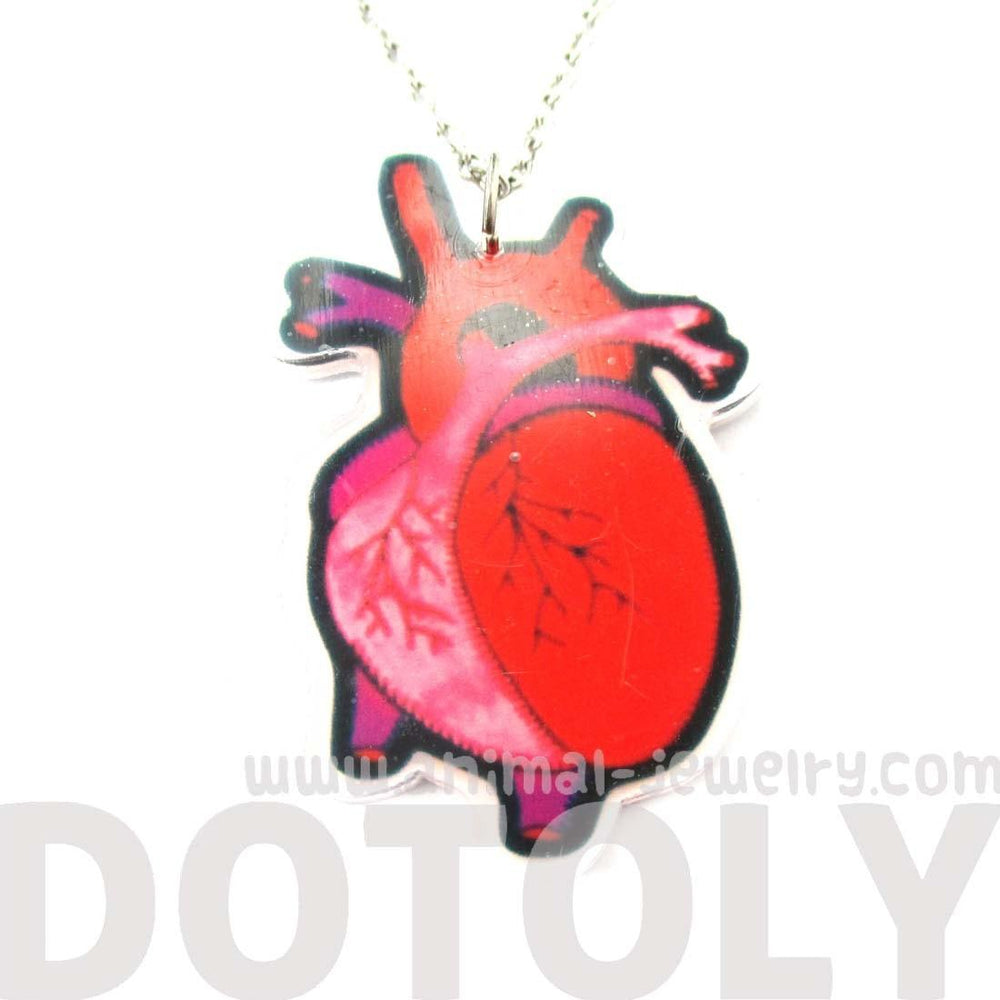 My Heart Belongs To You Human Heart Anatomy Shaped Necklace in Acrylic | DOTOLY | DOTOLY