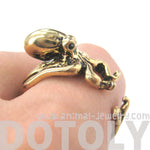 Octopus Squid Sea Animal Wrap Around Hug Ring in Shiny Gold | US Size 4 to 9 | DOTOLY