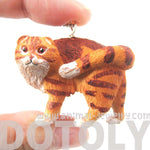 Orange and White Manx Tabby Kitty Cat Animal Plastic Pendant Necklace | Animal Jewelry | DOTOLY