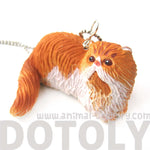 Orange and White Persian Kitty Cat Animal Plastic Pendant Necklace | Animal Jewelry | DOTOLY