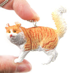 Orange and White Tabby Kitty Cat Animal Plastic Pendant Necklace | Animal Jewelry | DOTOLY