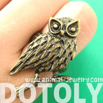 Realistic Owl Bird Animal Ring in Bronze Size 7 Only | DOTOLY