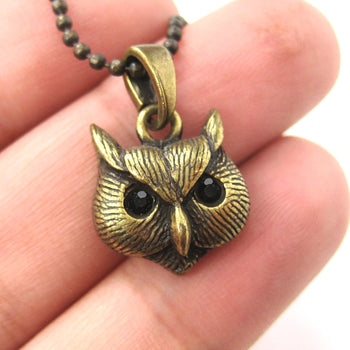 Owl Bird Animal Charm Necklace in Brass | Animal Jewelry | DOTOLY