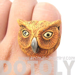 Owl Bird Head Shaped Porcelain Ceramic Adjustable Animal Ring | Handmade | DOTOLY