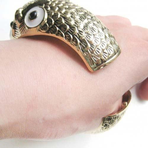 Owl Bird Animal Bangle Bracelet in Brass | Animal Jewelry | DOTOLY