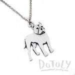 Pit Bull Dog Breed Shaped Charm Necklace in Silver | Animal Jewelry