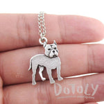 Pit Bull Dog Breed Shaped Charm Necklace in Silver | Animal Jewelry