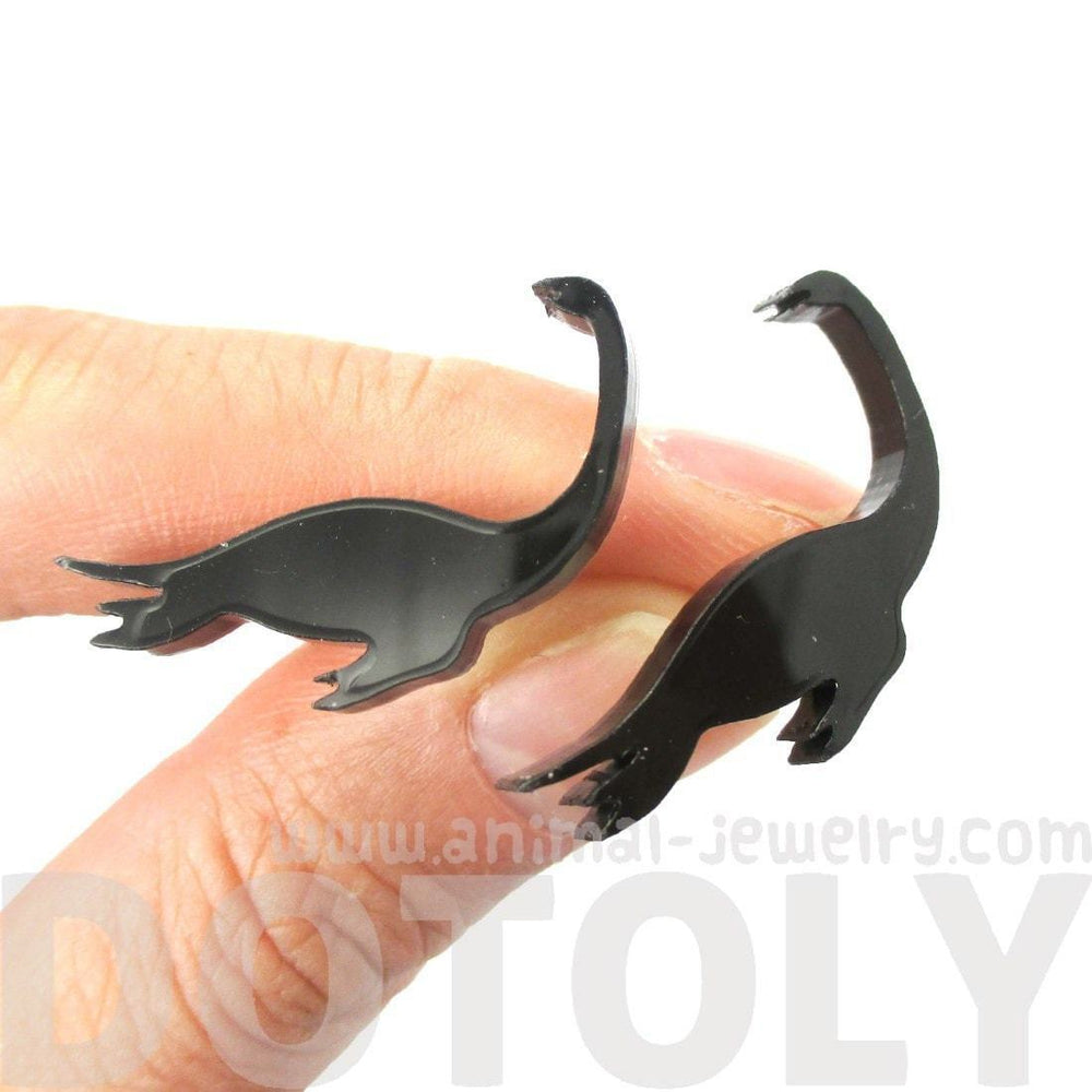 Plesiosaurs Dinosaur Loch Ness Silhouette Shaped Stud Earrings
