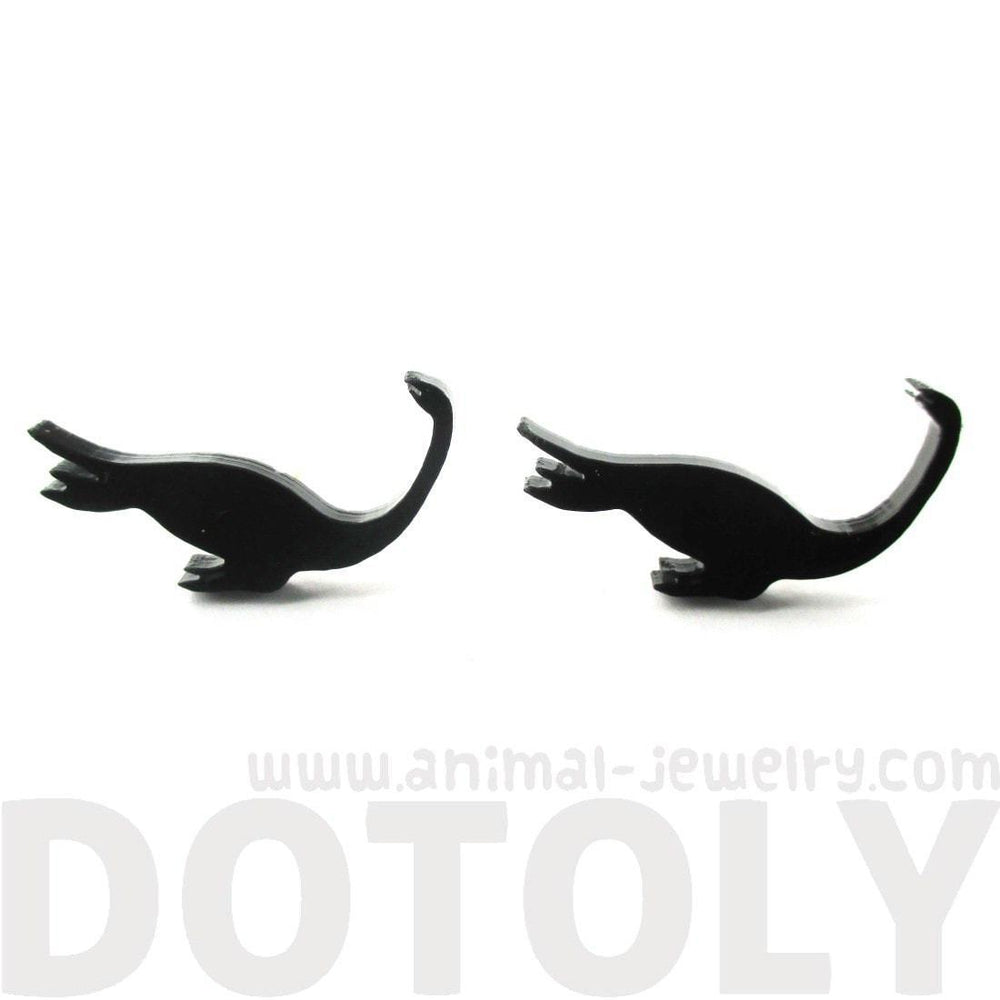 Plesiosaurs Dinosaur Loch Ness Silhouette Shaped Stud Earrings