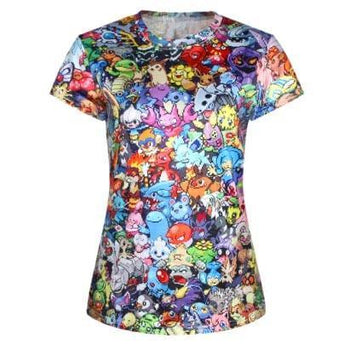 Pokemon 8-Bit All Over Collage Print Short Sleeve Tee