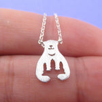 Polar Bear Aurora Northern Lights Silhouette Shaped Pendant Necklace