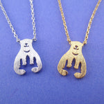 Polar Bear Aurora Northern Lights Silhouette Shaped Pendant Necklace