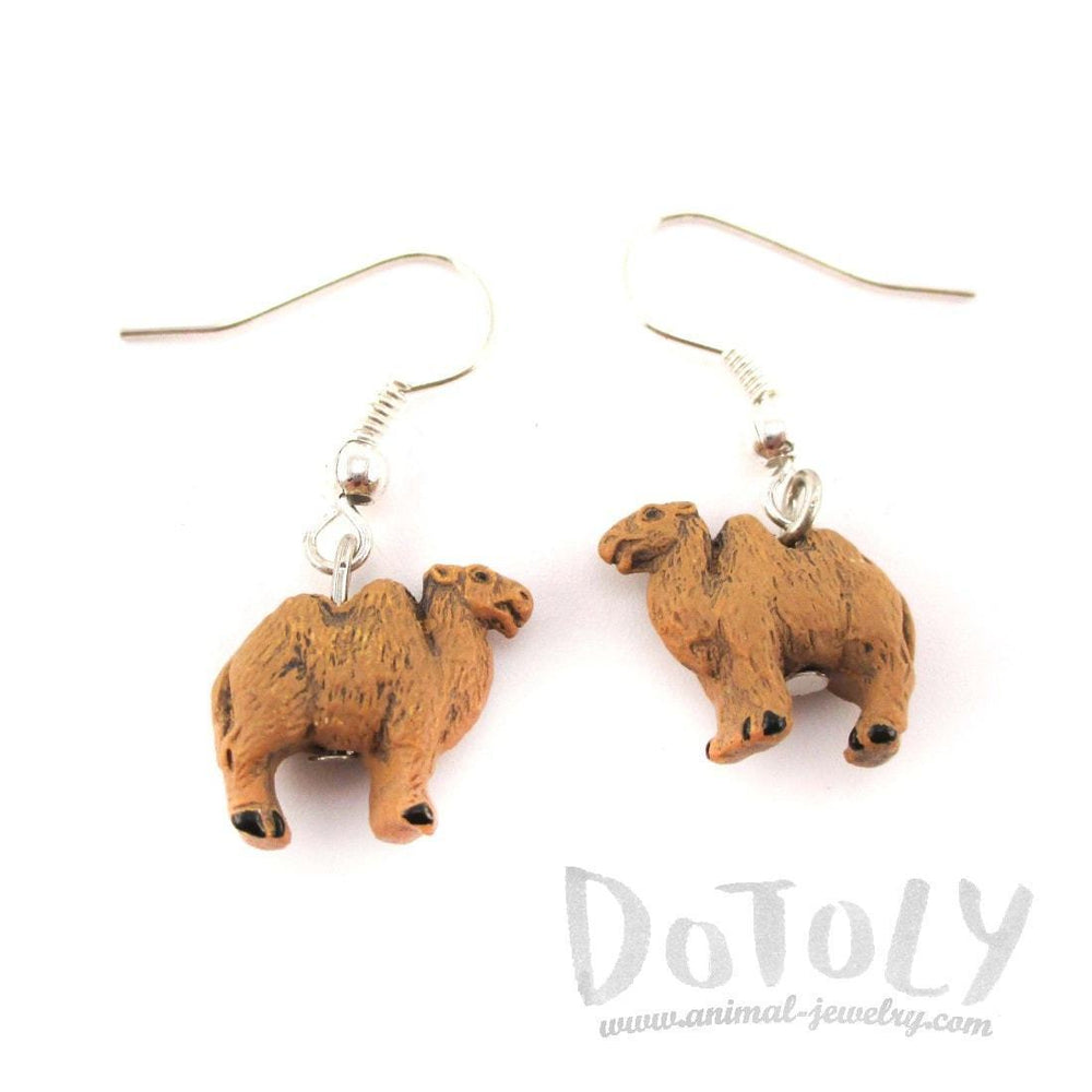 Porcelain Bactrian Camel Shaped Ceramic Dangle Earrings | Handmade