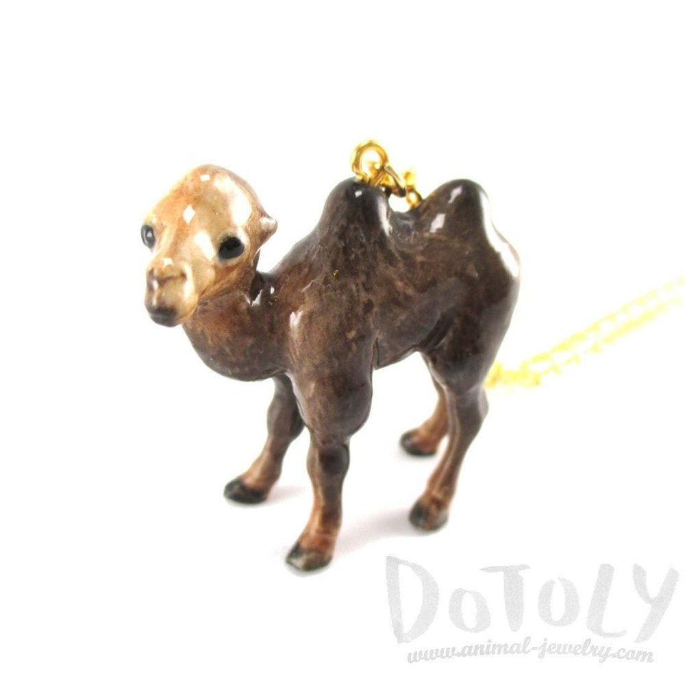 Porcelain Camel Shaped Hand Painted Ceramic Animal Pendant Necklace