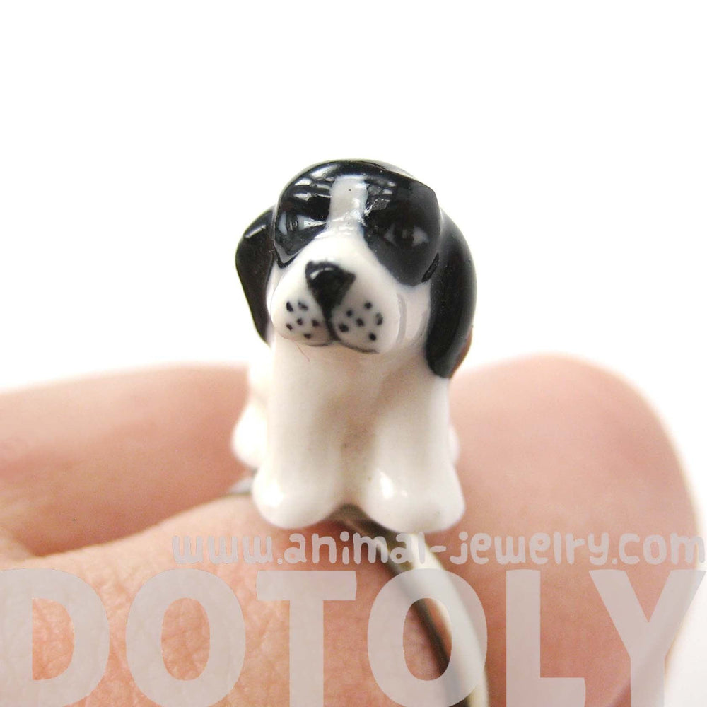 porcelain-ceramic-english-springer-spaniel-puppy-dog-animal-adjustable-ring-handmade