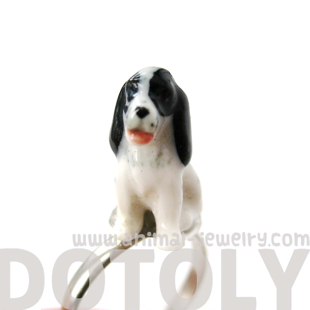 porcelain-ceramic-english-springer-spaniel-dog-animal-adjustable-ring-handmade