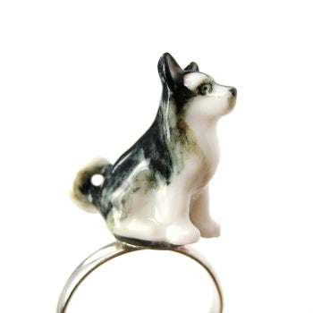 porcelain-ceramic-siberian-husky-puppy-dog-animal-adjustable-ring-handmade