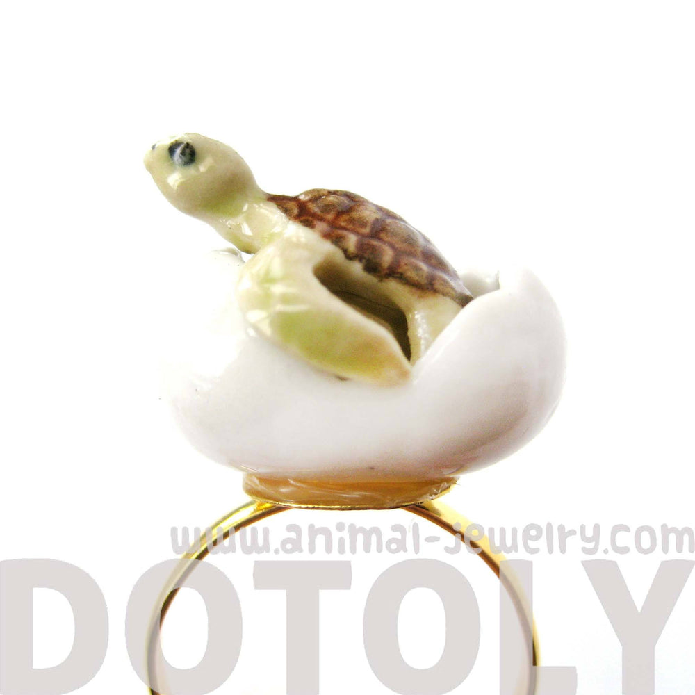 porcelain-ceramic-sea-turtle-hatching-from-egg-shaped-adjustable-ring-handmade