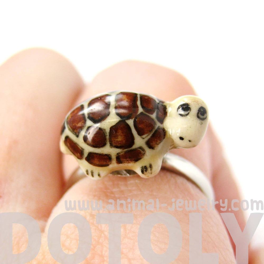 porcelain-ceramic-turtle-shaped-animal-adjustable-ring-handmade