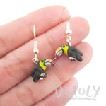 Porcelain Keel-billed Toucan Bird Shaped Ceramic Dangle Earrings