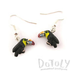Porcelain Keel-billed Toucan Bird Shaped Ceramic Dangle Earrings