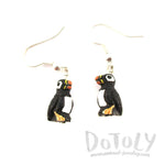 Porcelain Puffin Bird Shaped Ceramic Dangle Earrings | Handmade