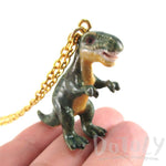 Porcelain Tyrannosaurus T-Rex Dinosaur Shaped Animal Pendant Necklace