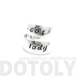 Proud Cat Lady Kitty Cat Engraved Wrap Ring in Silver | US Sizes 6 to 8 | DOTOLY