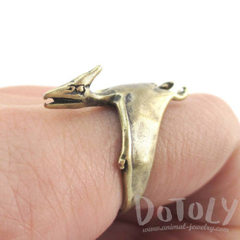 Pterodactyl Dinosaur Shaped Animal Ring in Brass | US Size 5 to 9 | DOTOLY