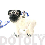 Pug Puppy Dog Shaped Porcelain Ceramic Animal Pendant Necklace | Handmade | DOTOLY