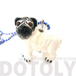 Pug Puppy Dog Shaped Porcelain Ceramic Animal Pendant Necklace | Handmade | DOTOLY