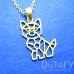 Puppy Dog Outline Shaped Pendant Necklace in Gold | Animal Jewelry | DOTOLY
