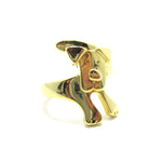 Puppy Dog Wrapped Around Your Finger Shaped Animal Ring in Gold | DOTOLY