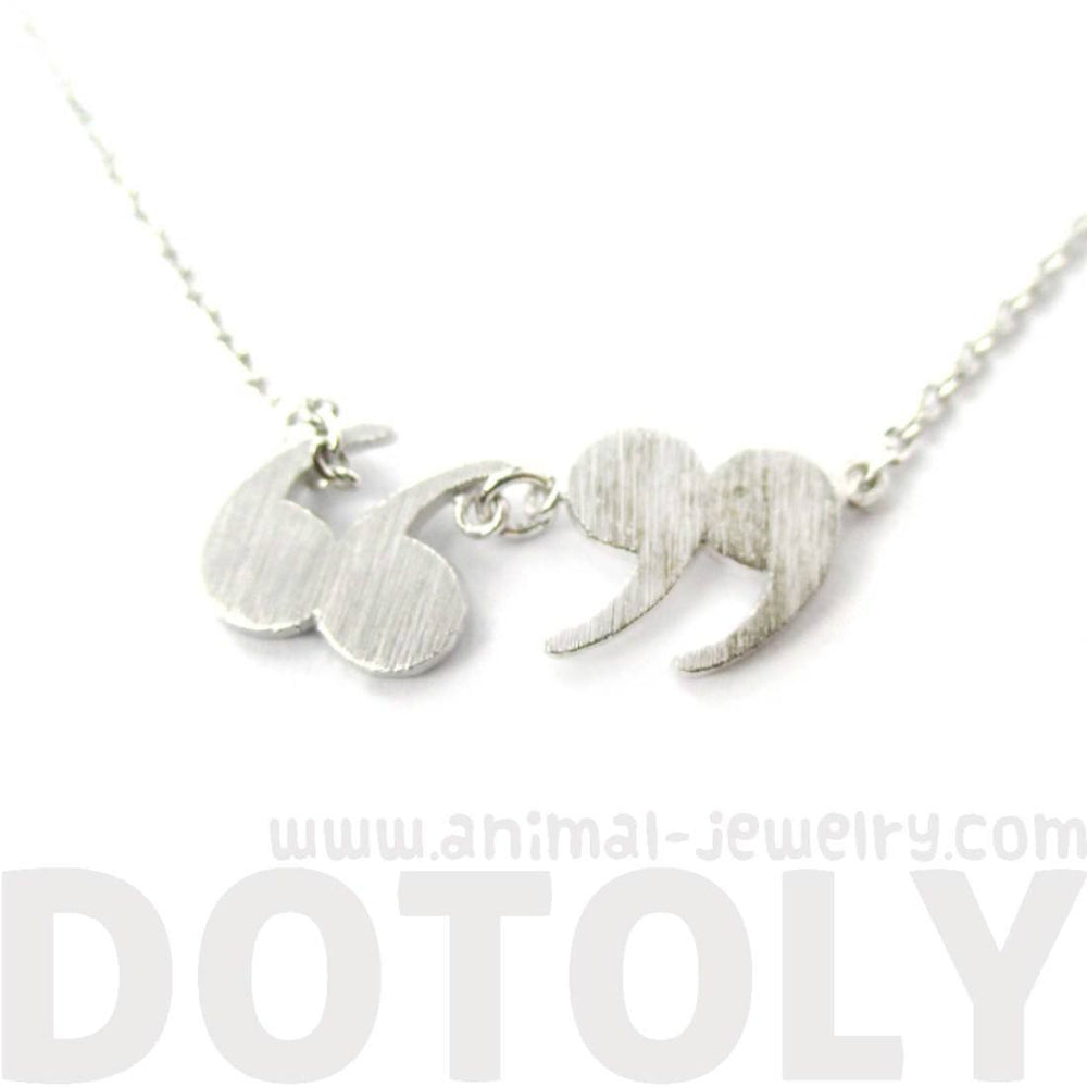 Quotation Marks Inverted Commas Shaped Charm Necklace in Silver | DOTOLY | DOTOLY