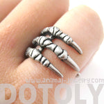 Realistic Animal Bird Claw Shaped Wrap Around Ring in Silver | Animal Jewelry | DOTOLY