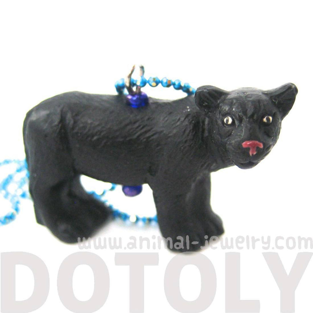 Realistic Black Panther Shaped Porcelain Ceramic Animal Pendant Necklace | Handmade | DOTOLY