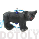 Realistic Black Panther Shaped Porcelain Ceramic Animal Pendant Necklace | Handmade | DOTOLY