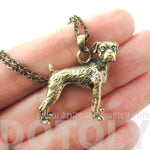 Realistic Boxer Dog Shaped Animal Pendant Necklace in Brass | Jewelry for Dog Lovers | DOTOLY