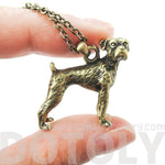 Realistic Boxer Dog Shaped Animal Pendant Necklace in Brass | Jewelry for Dog Lovers | DOTOLY